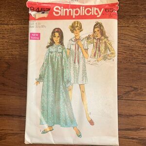 Vtg 1969 Simplicity 8457 Misses &‎ Womens Nightgown & Bed Jacket Sewing Pattern
